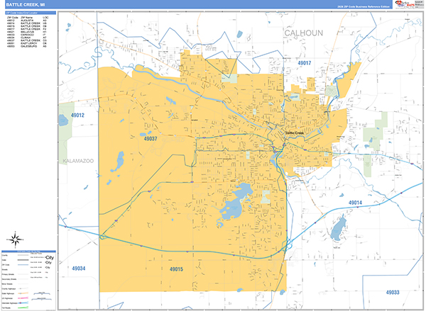 Battle Creek Wall Map